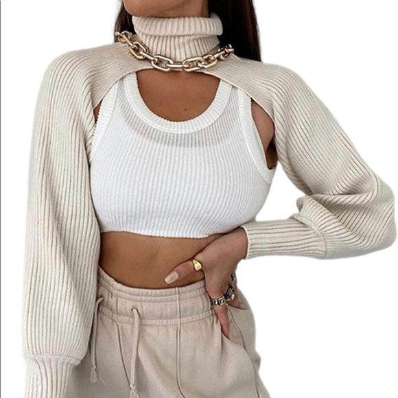 Turtleneck micro crop sweater - Picture 2 of 4